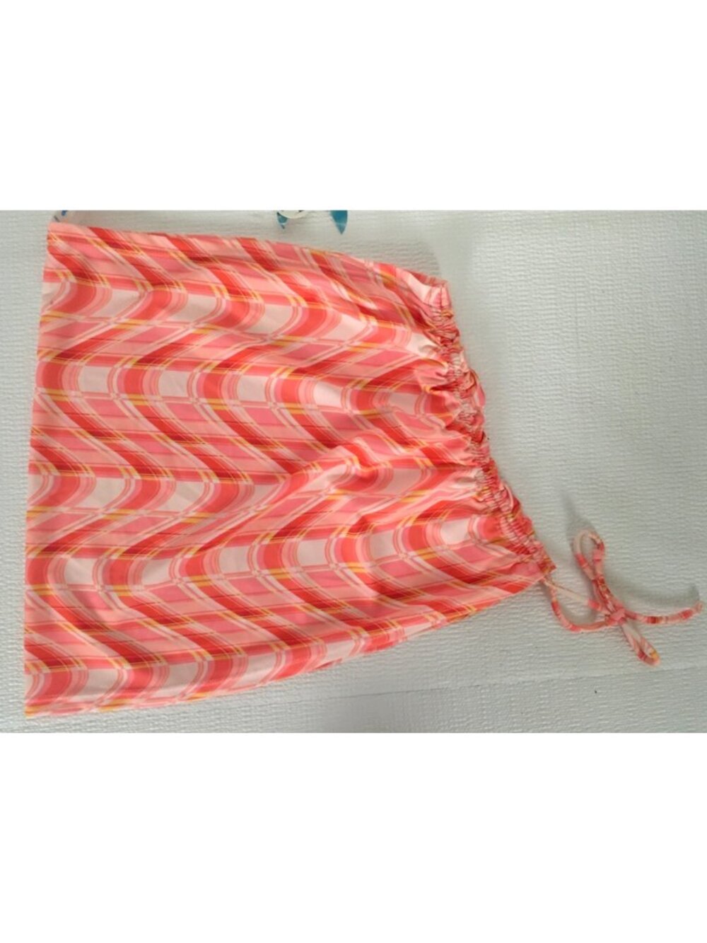 Decree Swimsuit Skirt Cover up Size M Orange White Wavy Lines New w Tags